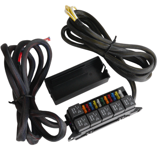 Billede af Relæboks - 11 sikringer - 6x40 AMP relæer - 3 meter ledninger