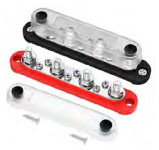 Billede af Kabelterminal 4x M8 / 6x M4 rød / sort