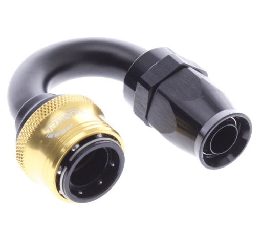 Billede af 180° PTFE Quick Connect Hose Ends -Black/Gold - AN10