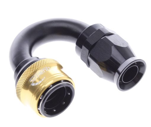 Billede af 180° PTFE Quick Connect Hose Ends -Black/Gold - AN12