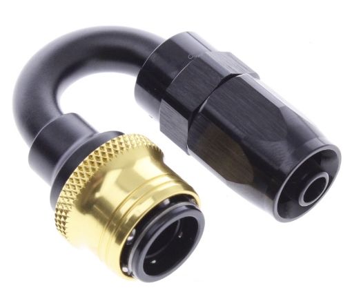 Billede af 180° Quick Connect Hose Ends -Black/Gold - AN6