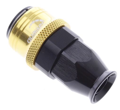 Billede af Straight PTFE Quick Connect Hose Ends -Black/Gold - AN8