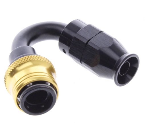 Billede af 150° PTFE Quick Connect Hose Ends -Black/Gold - AN6