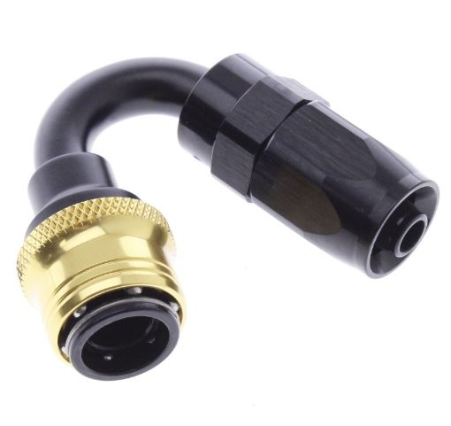 Billede af 150° Quick Connect Hose Ends -Black/Gold - AN6