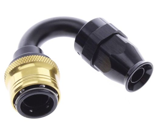 Billede af 150° PTFE Quick Connect Hose Ends -Black/Gold - AN8