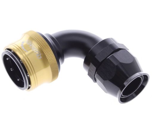 Billede af 90° PTFE Quick Connect Hose Ends -Black/Gold - AN16