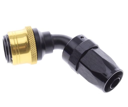 Billede af 60° Quick Connect Hose Ends -Black/Gold - AN8