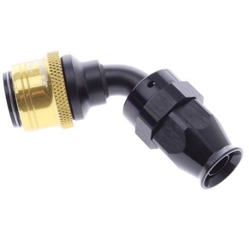 Billede af 60° PTFE Quick Connect Hose Ends -Black/Gold - AN8