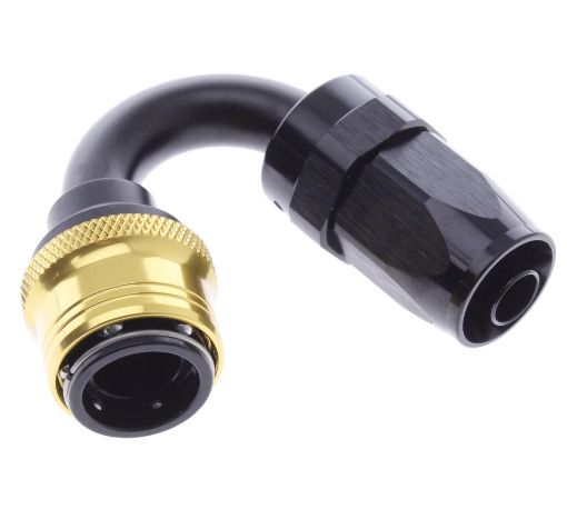 Billede af 150° Quick Connect Hose Ends -Black/Gold - AN8