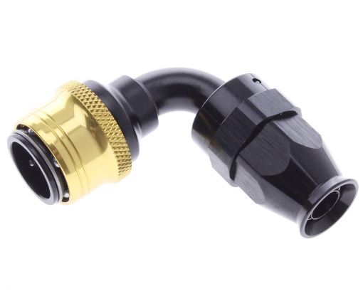 Billede af 90° PTFE Quick Connect Hose Ends -Black/Gold - AN8