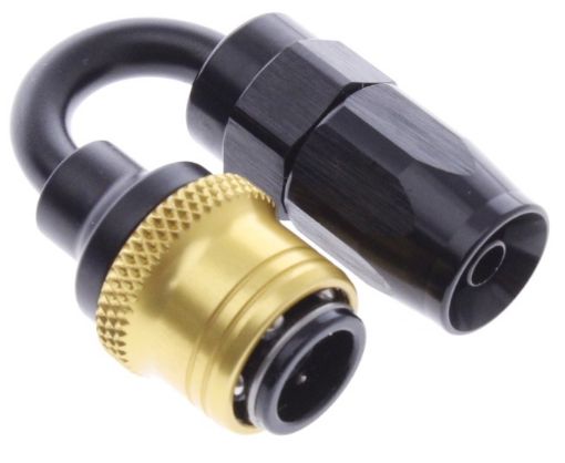 Billede af 180° Quick Connect Hose Ends -Black/Gold - AN4