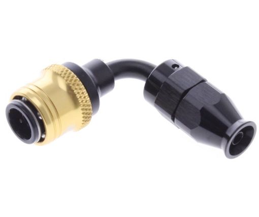 Billede af 90° PTFE Quick Connect Hose Ends -Black/Gold - AN4