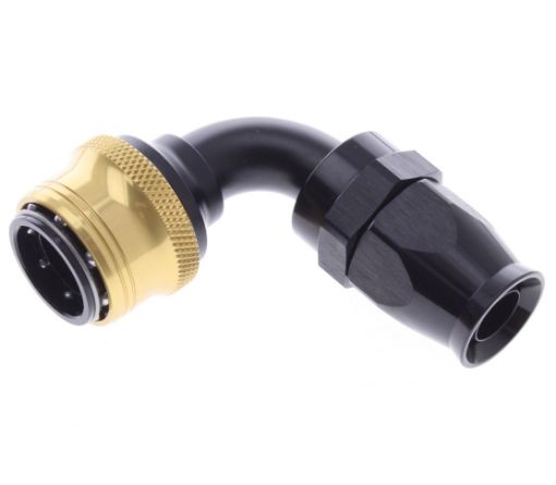 Billede af 90° PTFE Quick Connect Hose Ends -Black/Gold - AN10