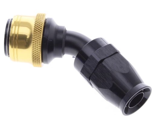 Billede af 45° PTFE Quick Connect Hose Ends -Black/Gold - AN10