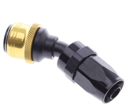 Billede af 30° Quick Connect Hose Ends -Black/Gold - AN8