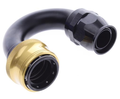 Billede af 180° PTFE Quick Connect Hose Ends -Black/Gold - AN16