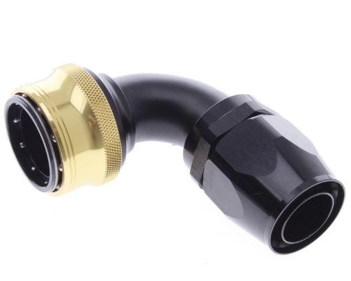Billede af 90° Quick Connect Hose Ends -Black/Gold - AN20