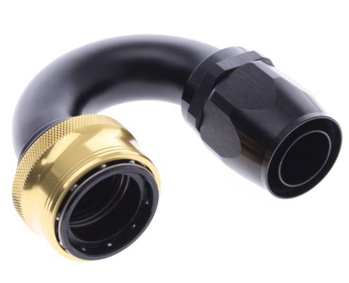 Billede af 180° Quick Connect Hose Ends -Black/Gold - AN20