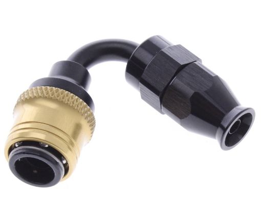 Billede af 120° PTFE Quick Connect Hose Ends -Black/Gold - AN4
