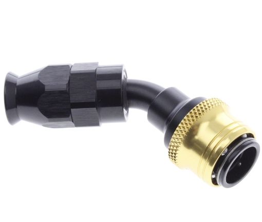 Billede af 45° PTFE Quick Connect Hose Ends -Black/Gold - AN6