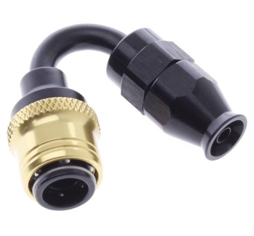 Billede af 150° PTFE Quick Connect Hose Ends -Black/Gold - AN4