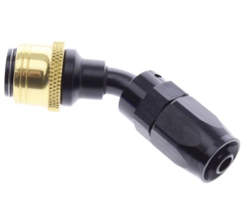 Billede af 45° Quick Connect Hose Ends -Black/Gold - AN6