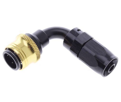 Billede af 90° Quick Connect Hose Ends -Black/Gold - AN6