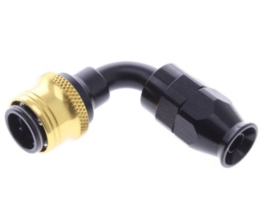 Billede af 90° PTFE Quick Connect Hose Ends -Black/Gold - AN6