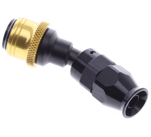 Billede af 30° PTFE Quick Connect Hose Ends -Black/Gold - AN6