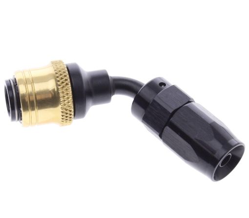 Billede af 60° Quick Connect Hose Ends -Black/Gold - AN4