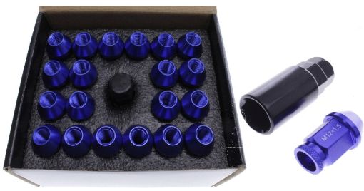 Billede af Aluminium Wheel nuts - M12*1.5 - Blue (20pc. set)