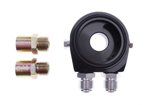 Billede af Oliekøler sandwich AN10 M22x1.5 & 3/4"-16 UNF sort