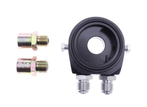 Billede af Oliekøler sandwich AN10 M18x1.5 & 3/4"-16 UNF sort