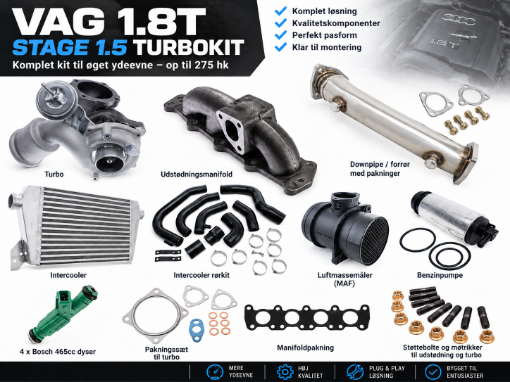 Billede af VAG 1.8T Stage 1.5 turbokit – op til 275 hk
